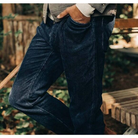 Taylor Stitch The Camp Pant men’s 28 in indigo cord blue corduroy button fly NEW - Picture 7 of 14